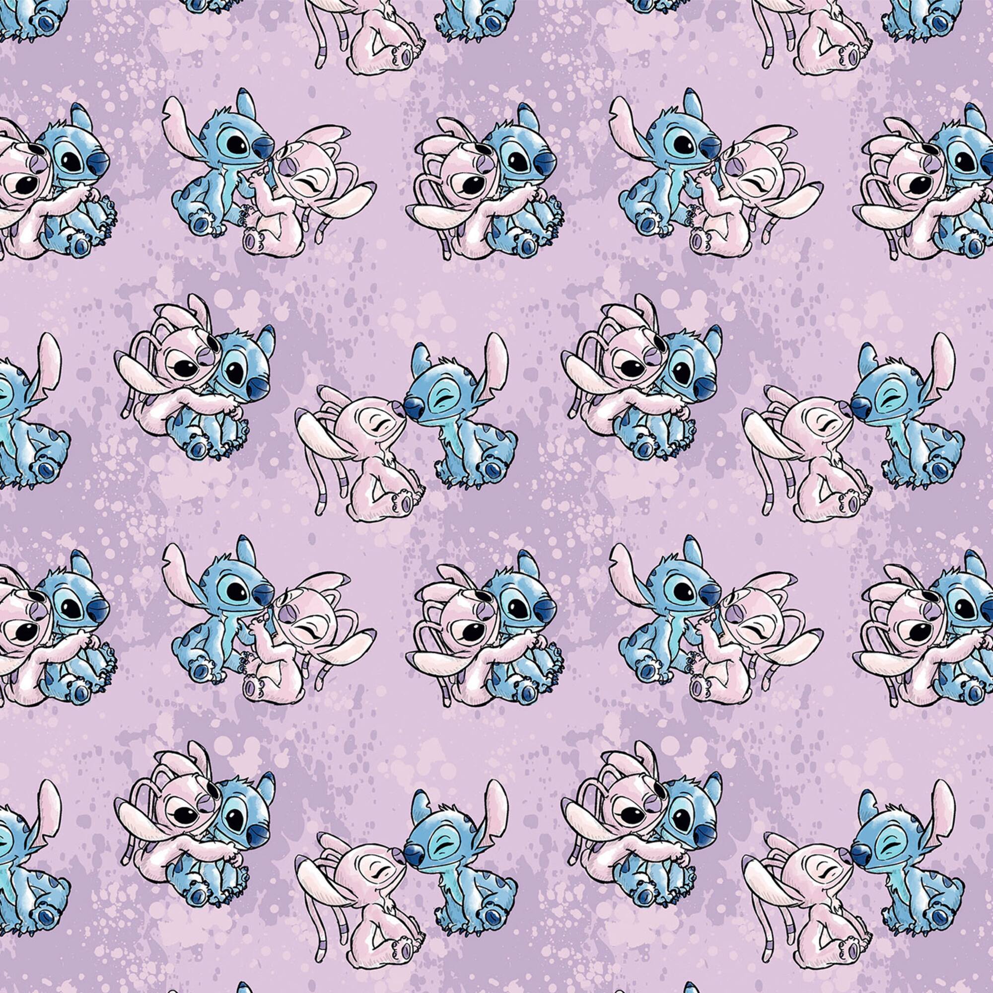 Disney® Lilo & Stitch Angel Watercolor Cotton Fabric
